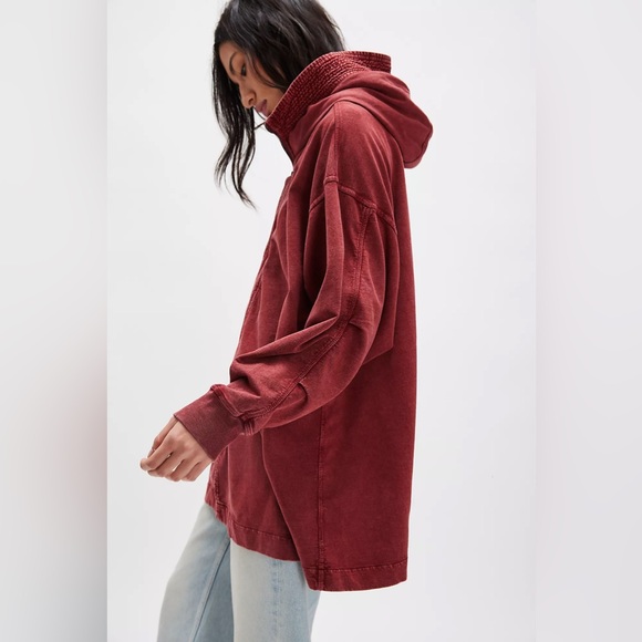 NWT! Free People FP One Cedar Faux Fur Lined Hoodie Sz Small - Picture 4 of 5